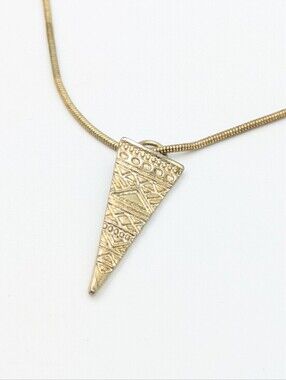 Gold tone chain triangle geometric pendant necklace